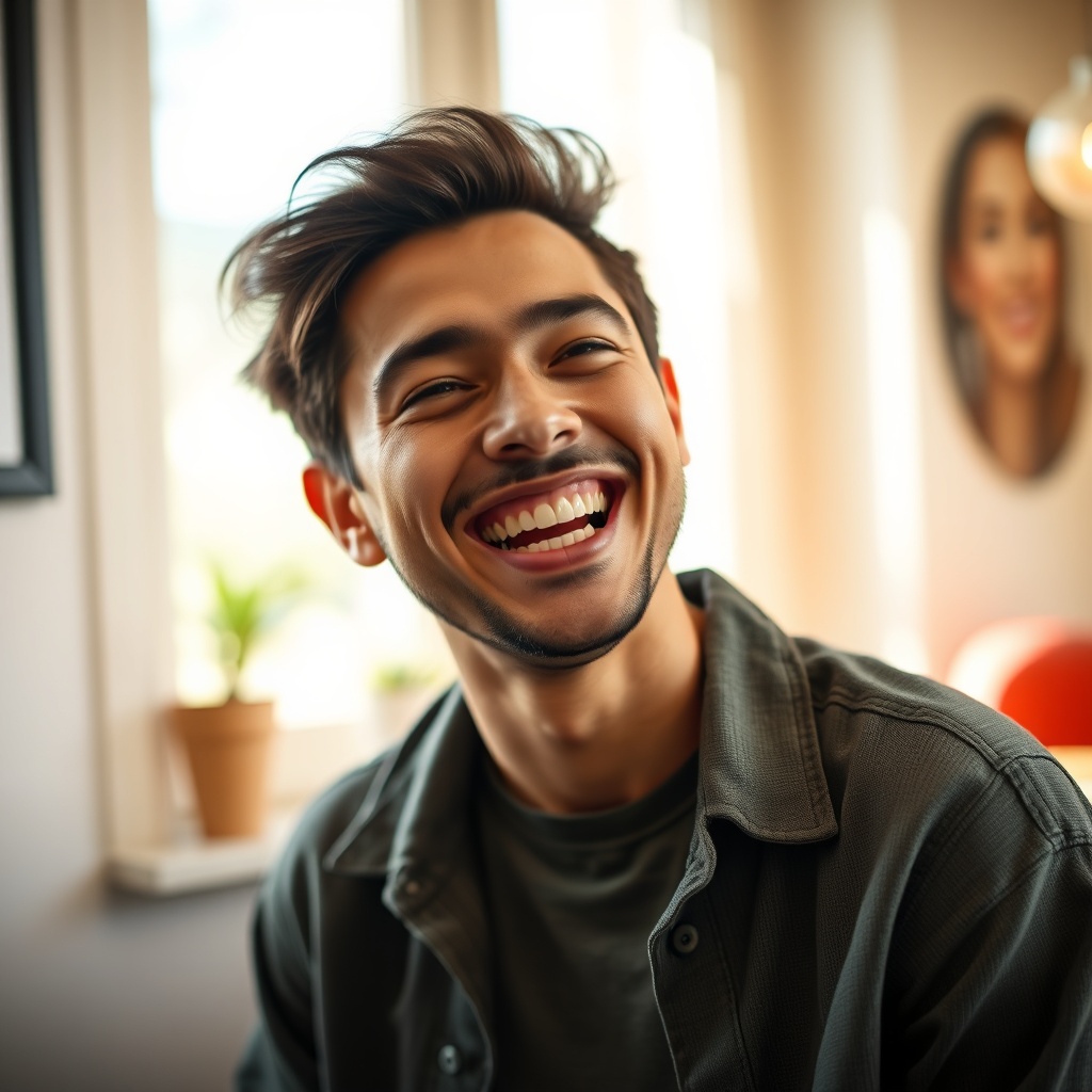 Example: The candid laugh
